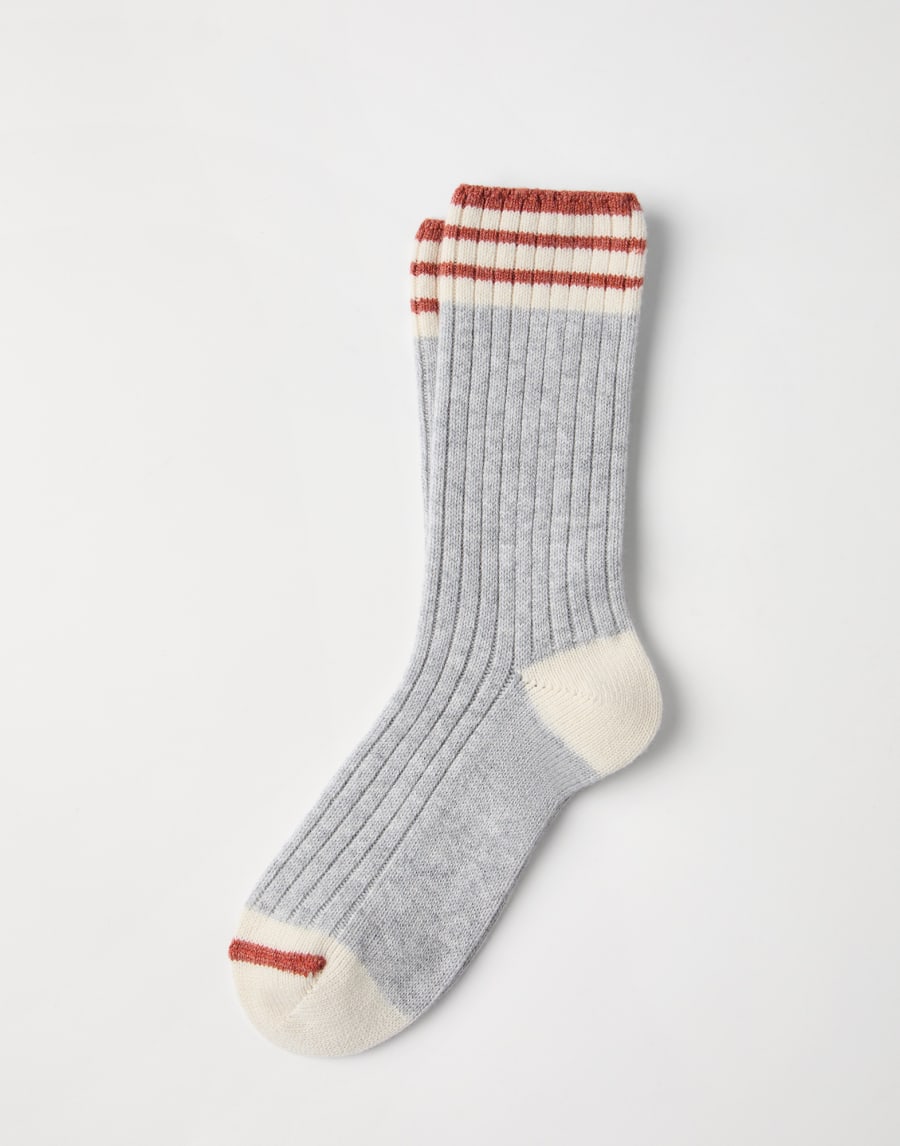 Rib knit socks Light Grey Man - Brunello Cucinelli