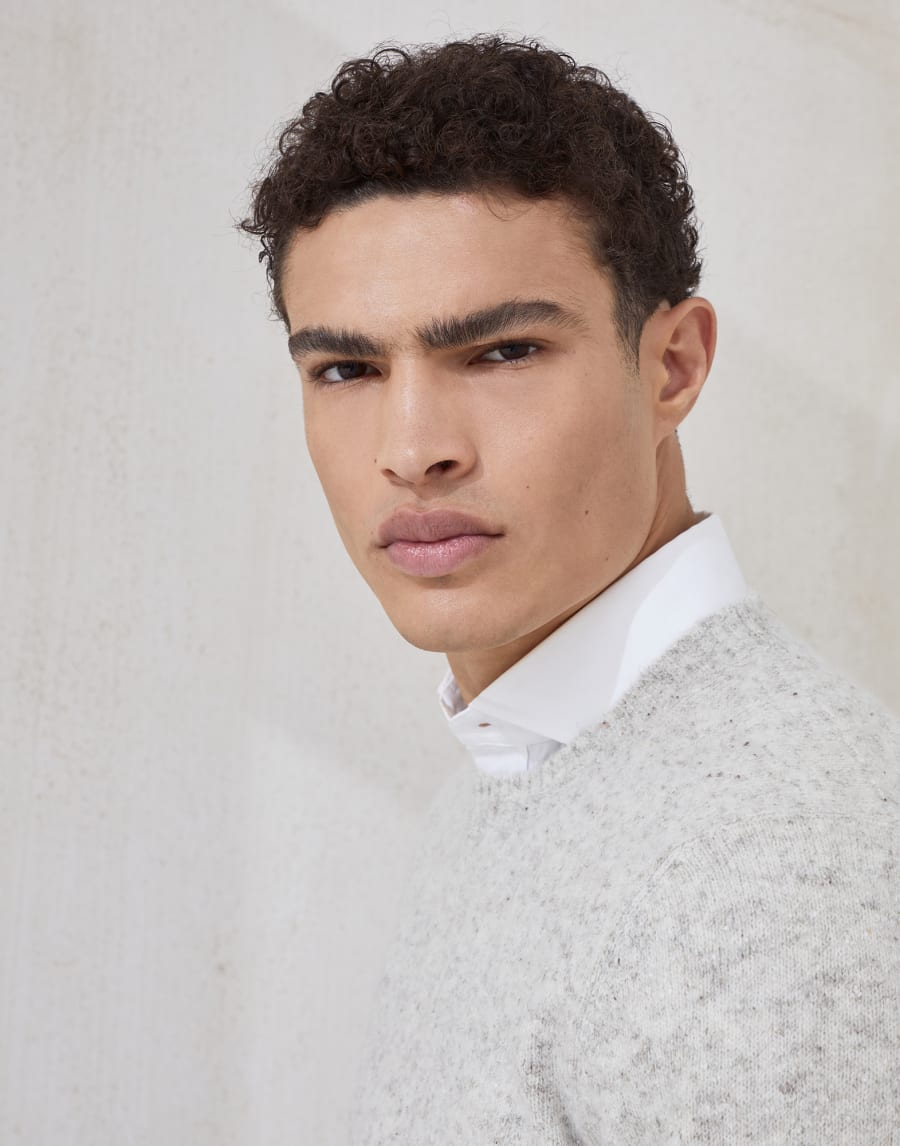 Tweedpullover Hellgrau Herren - Brunello Cucinelli