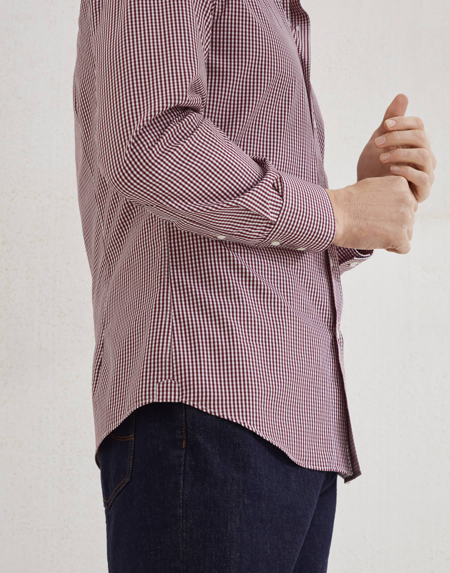 Check shirt Amaranth Man - Brunello Cucinelli