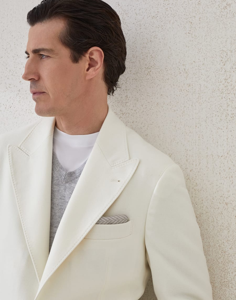 Blazer with large peak lapel Panama Man - Brunello Cucinelli