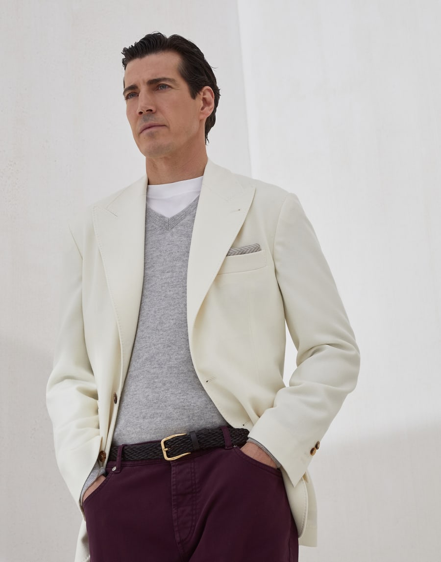 大剑领设计夹克 巴拿马色 男款 - Brunello Cucinelli