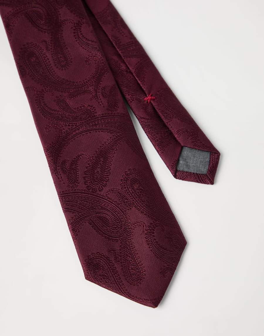 Silk tie with pattern Amaranth Man - Brunello Cucinelli