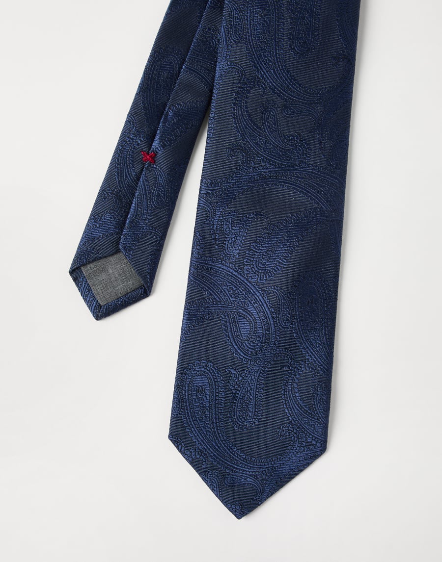 Silk tie with pattern Sapphire Man - Brunello Cucinelli