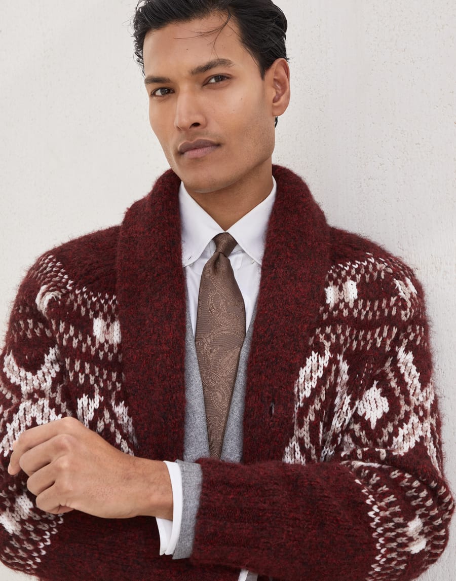 Silk tie with pattern Hazelnut Man - Brunello Cucinelli