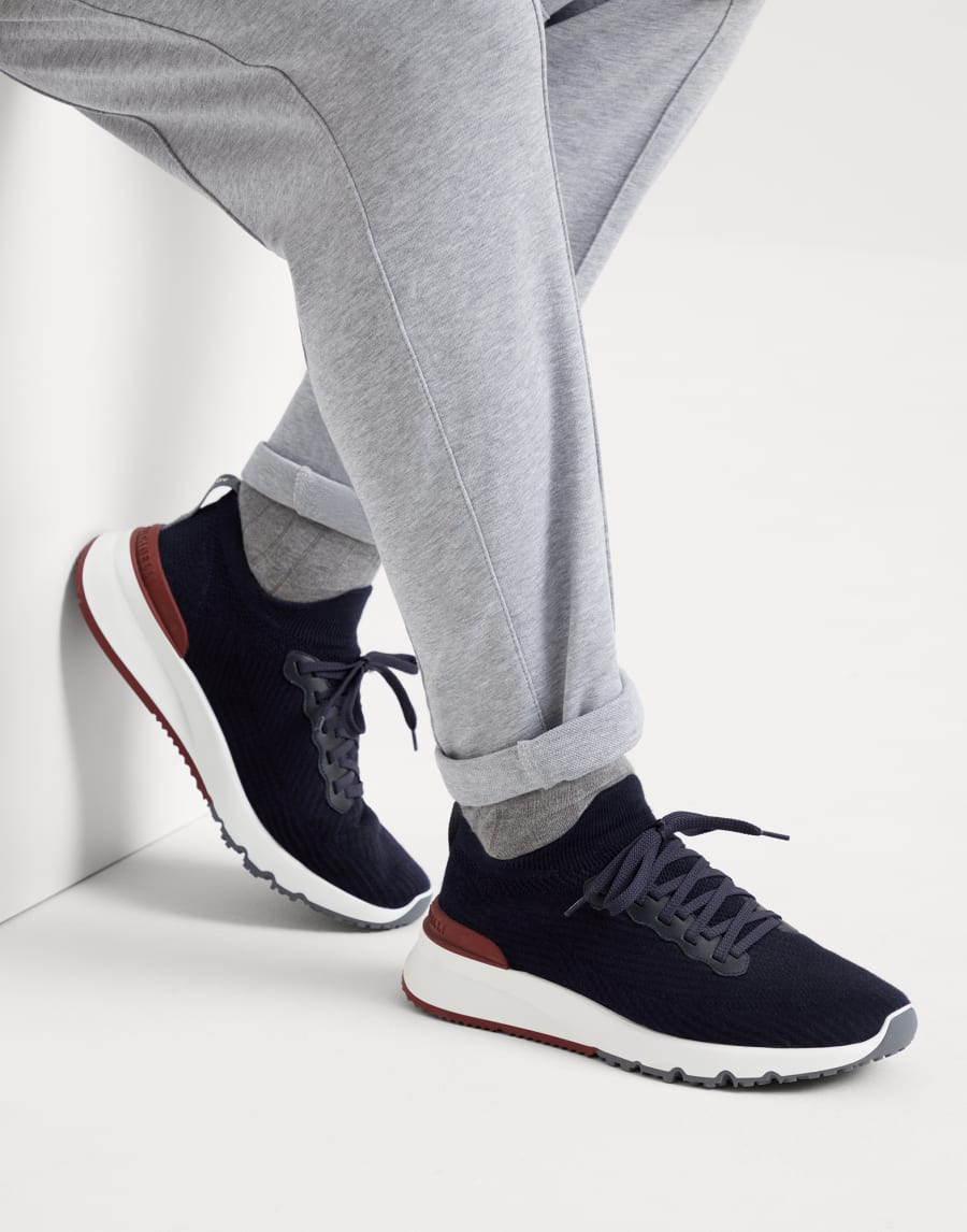 Runners in maglia Blu Uomo - Brunello Cucinelli