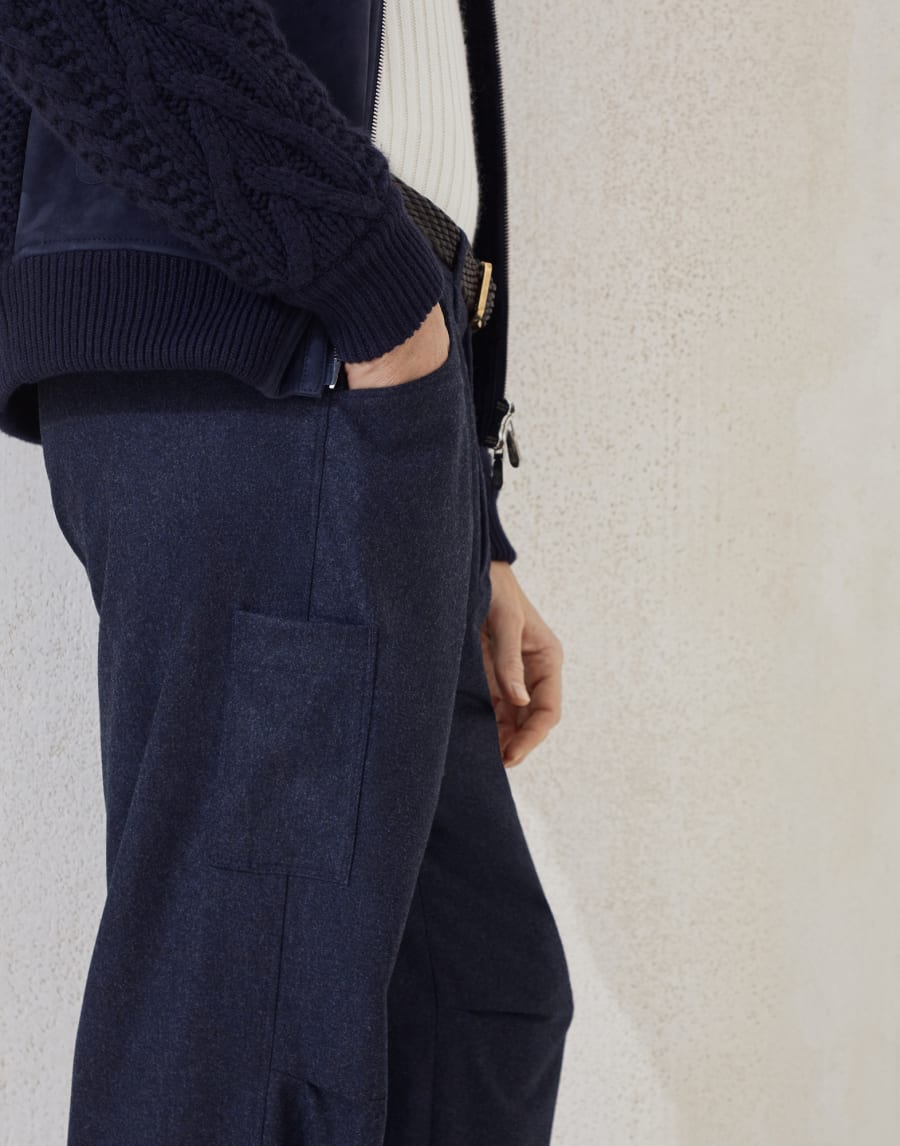 Virgin wool flannel trousers Night Man - Brunello Cucinelli