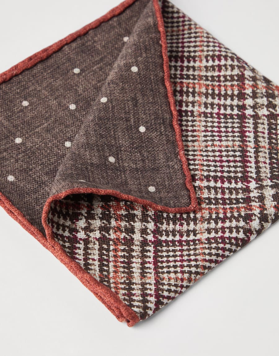 Prince of Wales pocket square Brown Man - Brunello Cucinelli