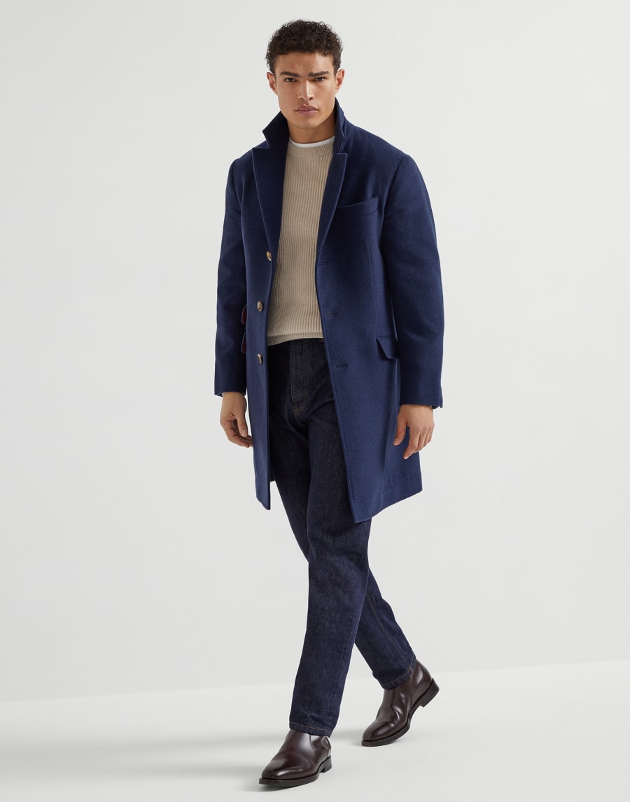 Water-resistant coat Avio Blue Man - Brunello Cucinelli