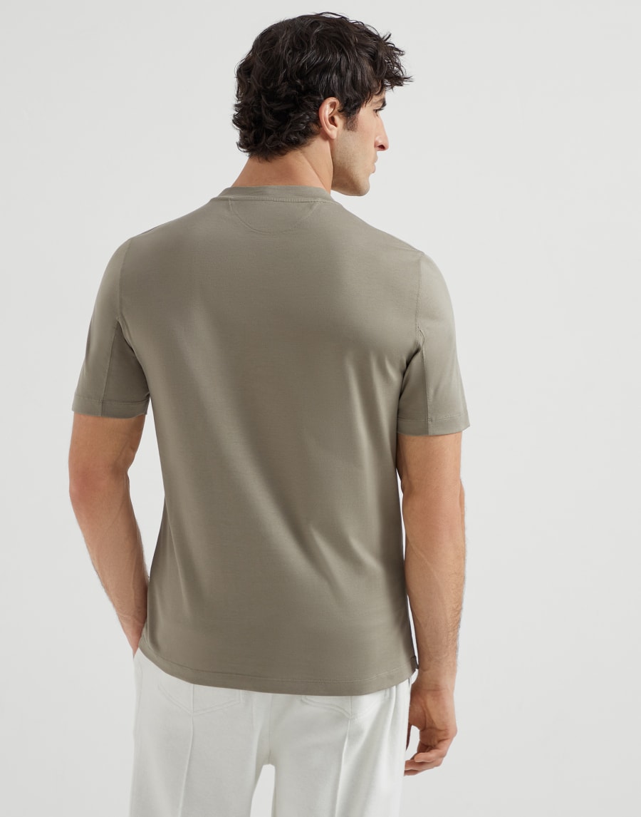 Jersey T-shirt with logo Sage Man - Brunello Cucinelli