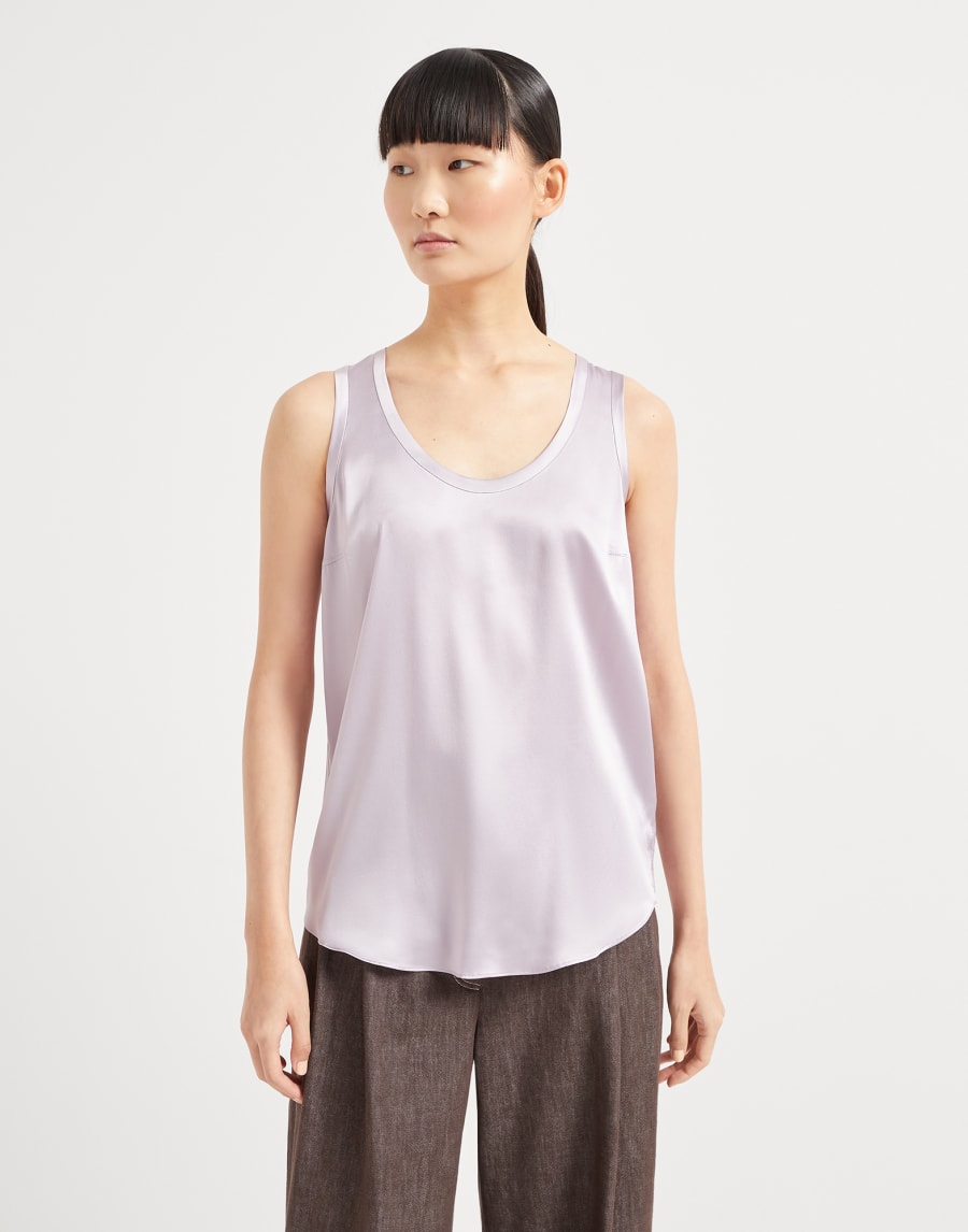 Satin top Lilac Woman - Brunello Cucinelli