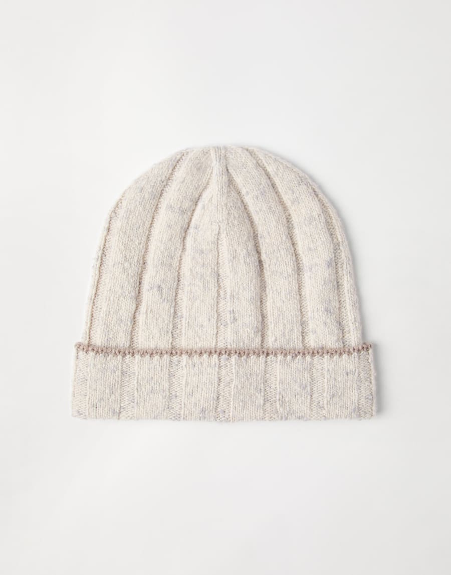 Cashmere rib knit beanie Pearl Man - Brunello Cucinelli