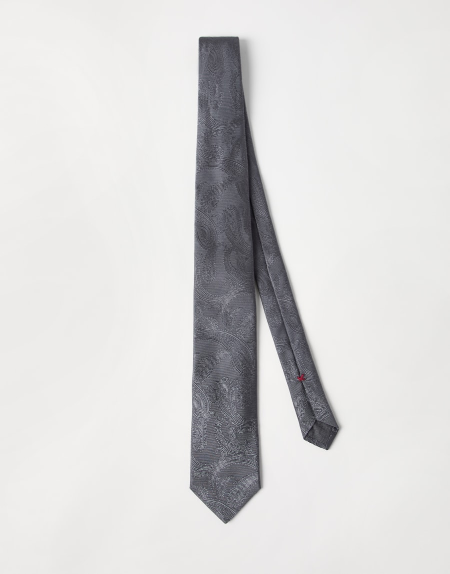 Silk tie with pattern Lead Man - Brunello Cucinelli