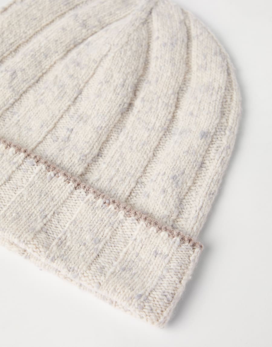 Cashmere rib knit beanie Pearl Man - Brunello Cucinelli