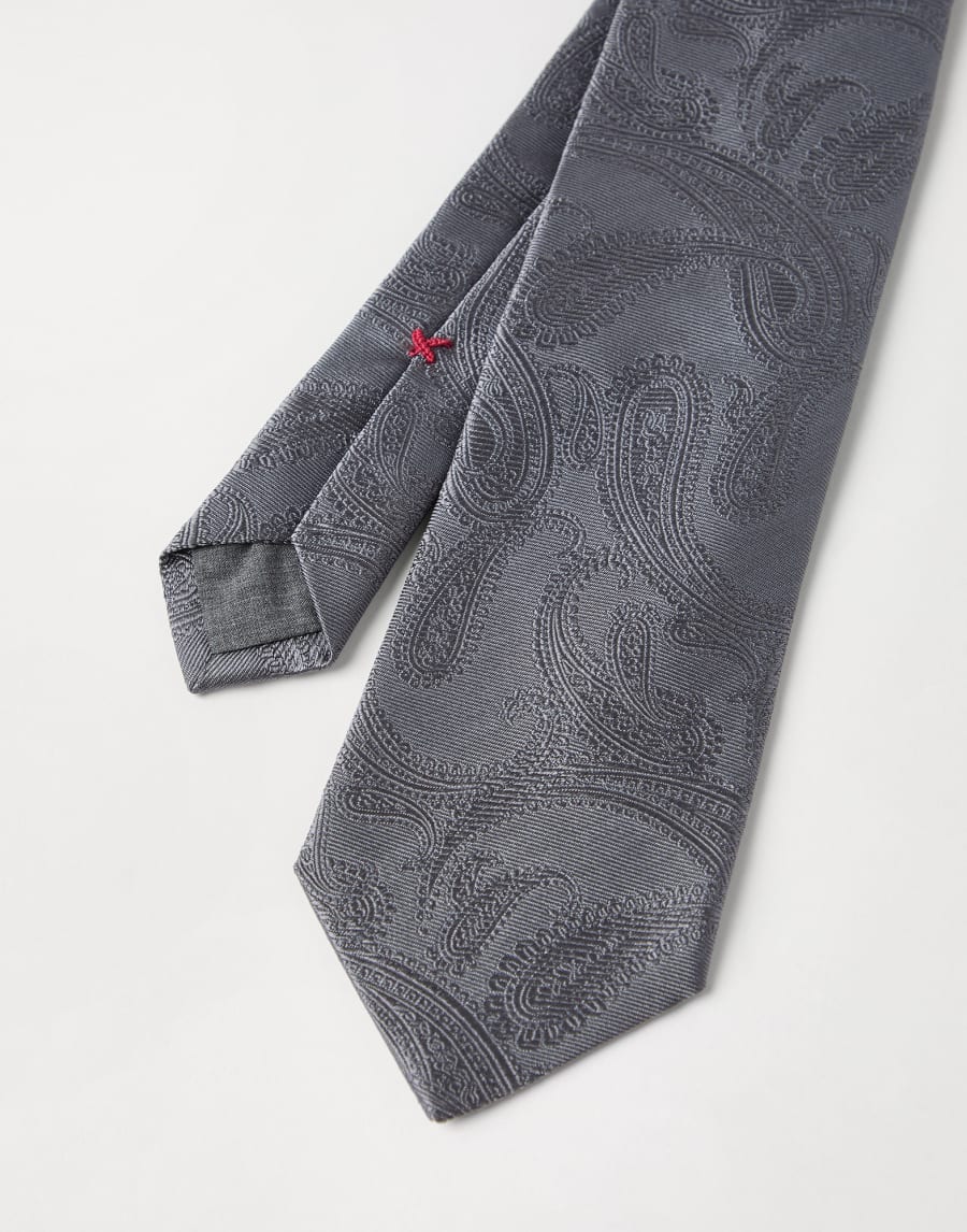 Silk tie with pattern Lead Man - Brunello Cucinelli