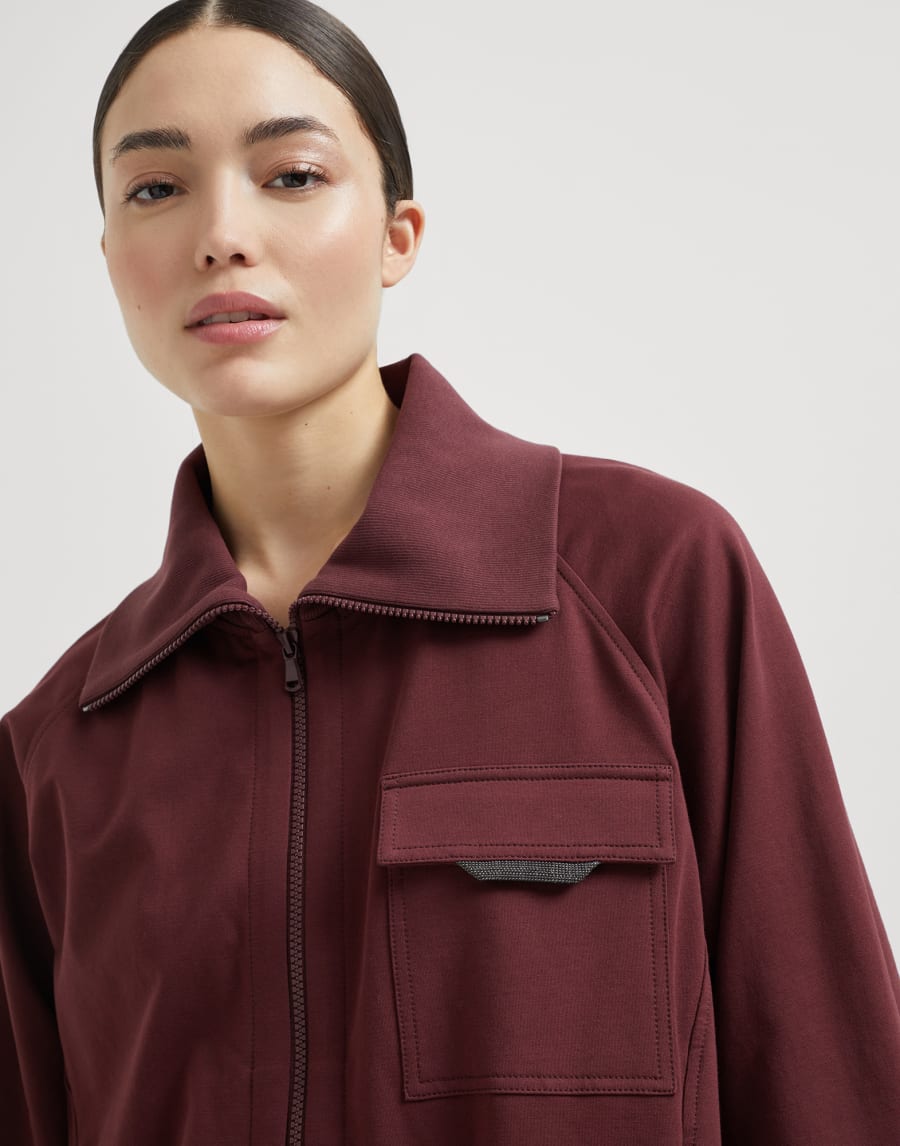 Lightweight French terry sweatshirt Amaranth Woman - Brunello Cucinelli