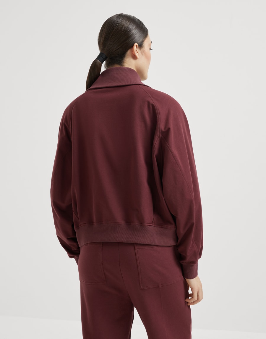 Lightweight French terry sweatshirt Amaranth Woman - Brunello Cucinelli