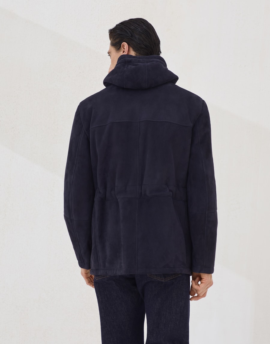 Shearling parka Navy Blue Man - Brunello Cucinelli