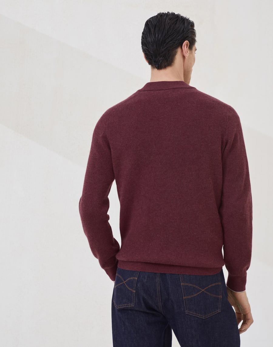 English Rib knit sweater Amaranth Man - Brunello Cucinelli