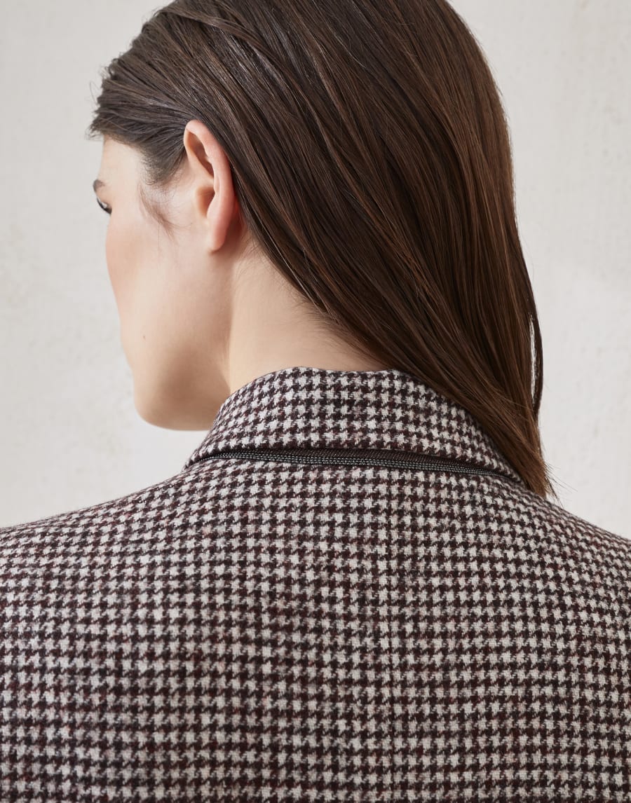 Houndstooth blazer with monili Multicoloured Woman - Brunello Cucinelli