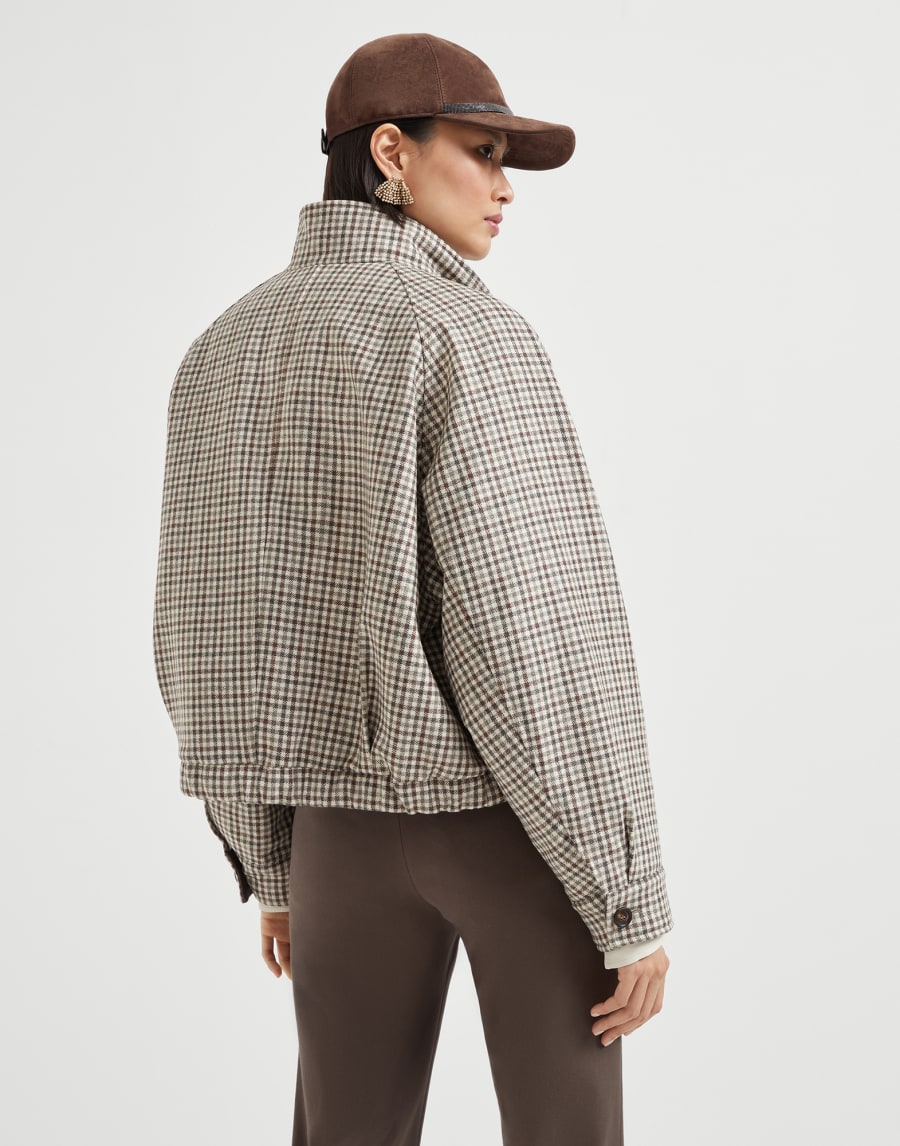 Checked flannel bomber jacket Multicoloured Woman - Brunello Cucinelli