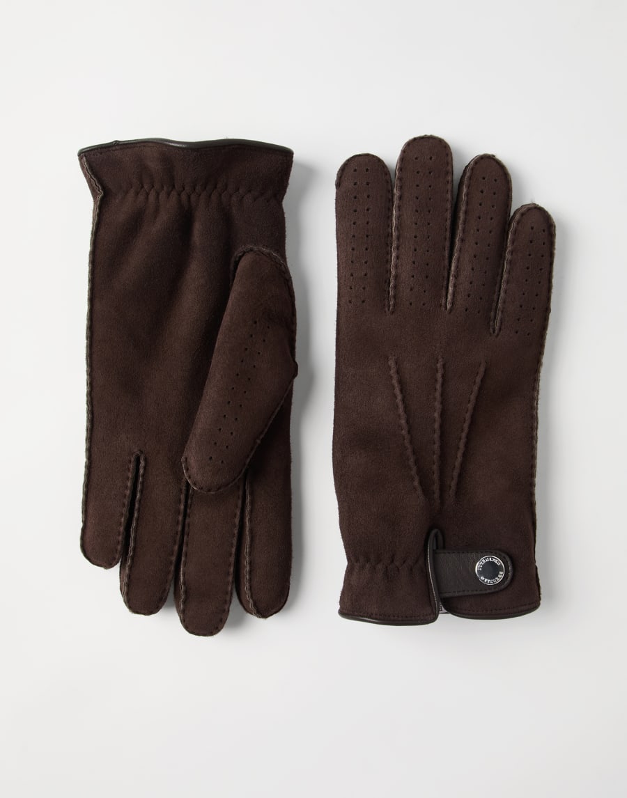 Shearling gloves Brown Man - Brunello Cucinelli