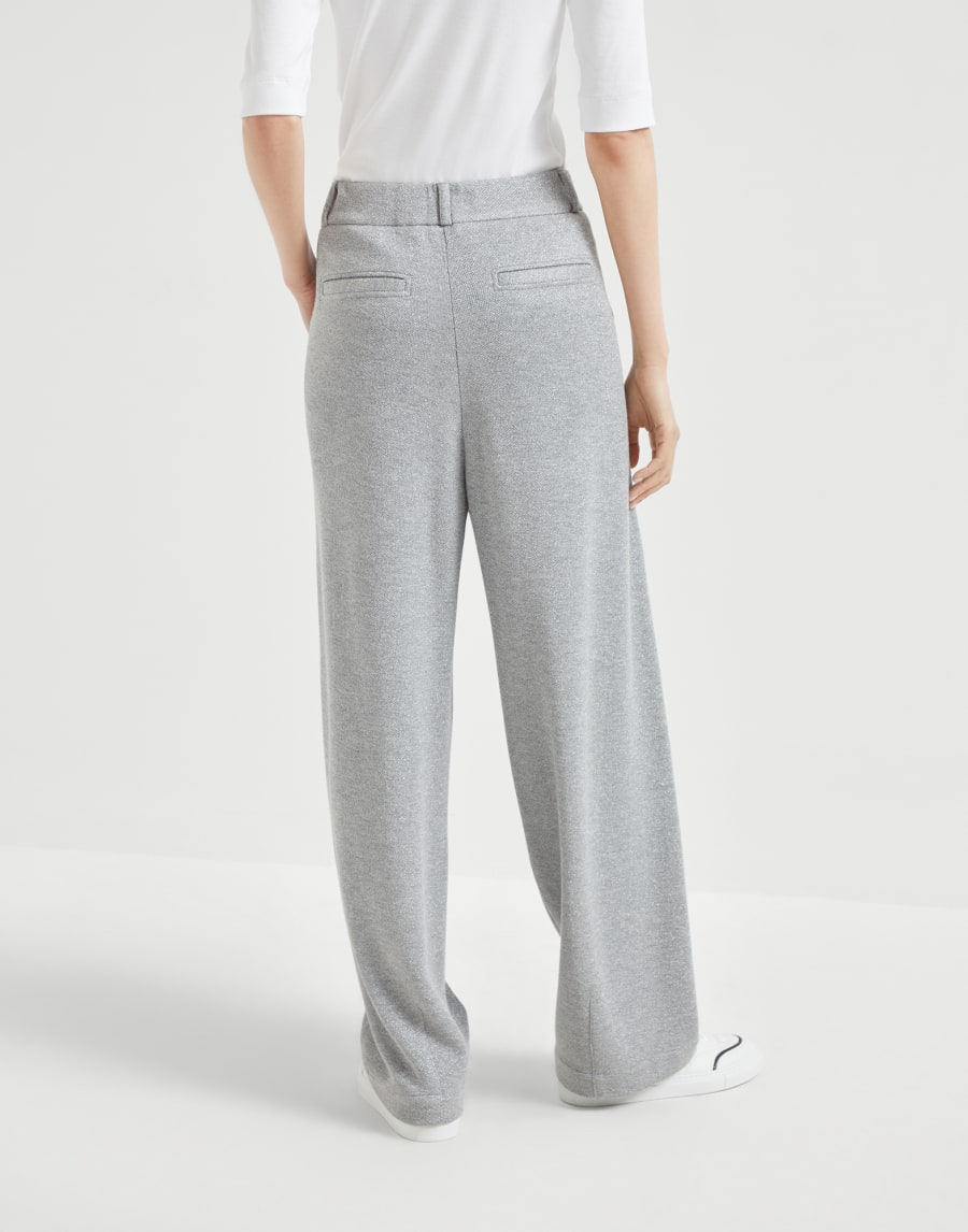 Sparkling piqué trousers Silver Woman - Brunello Cucinelli