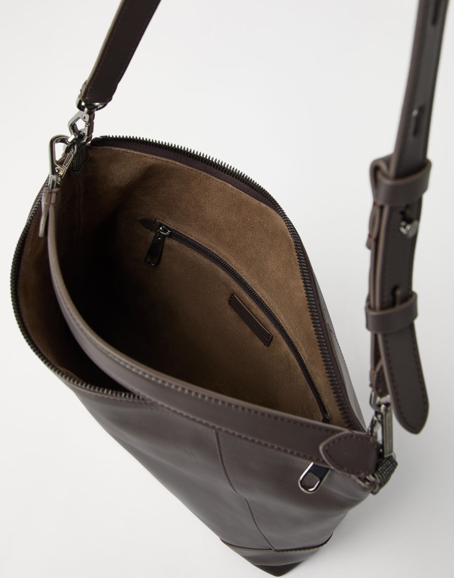 BC Duo hobo bag Pine Cone Brown Woman - Brunello Cucinelli