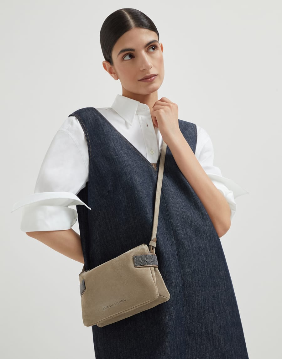 Essence mini shoulder bag Warm Beige Woman - Brunello Cucinelli