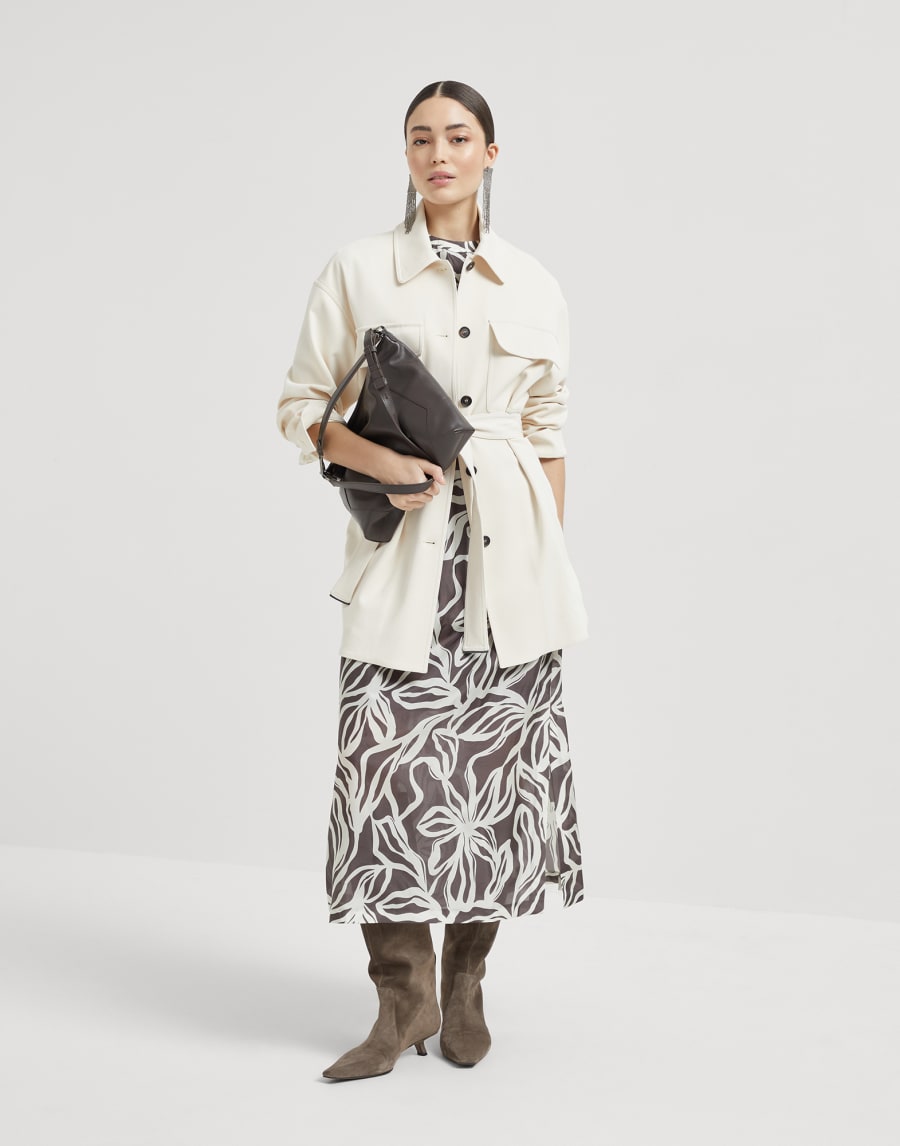 Floral print dress with monili Multicoloured Woman - Brunello Cucinelli