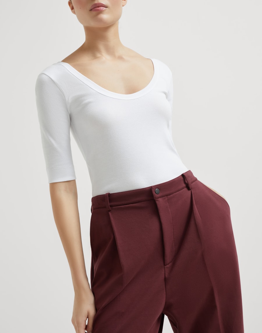 Cropped trousers Amaranth Woman - Brunello Cucinelli