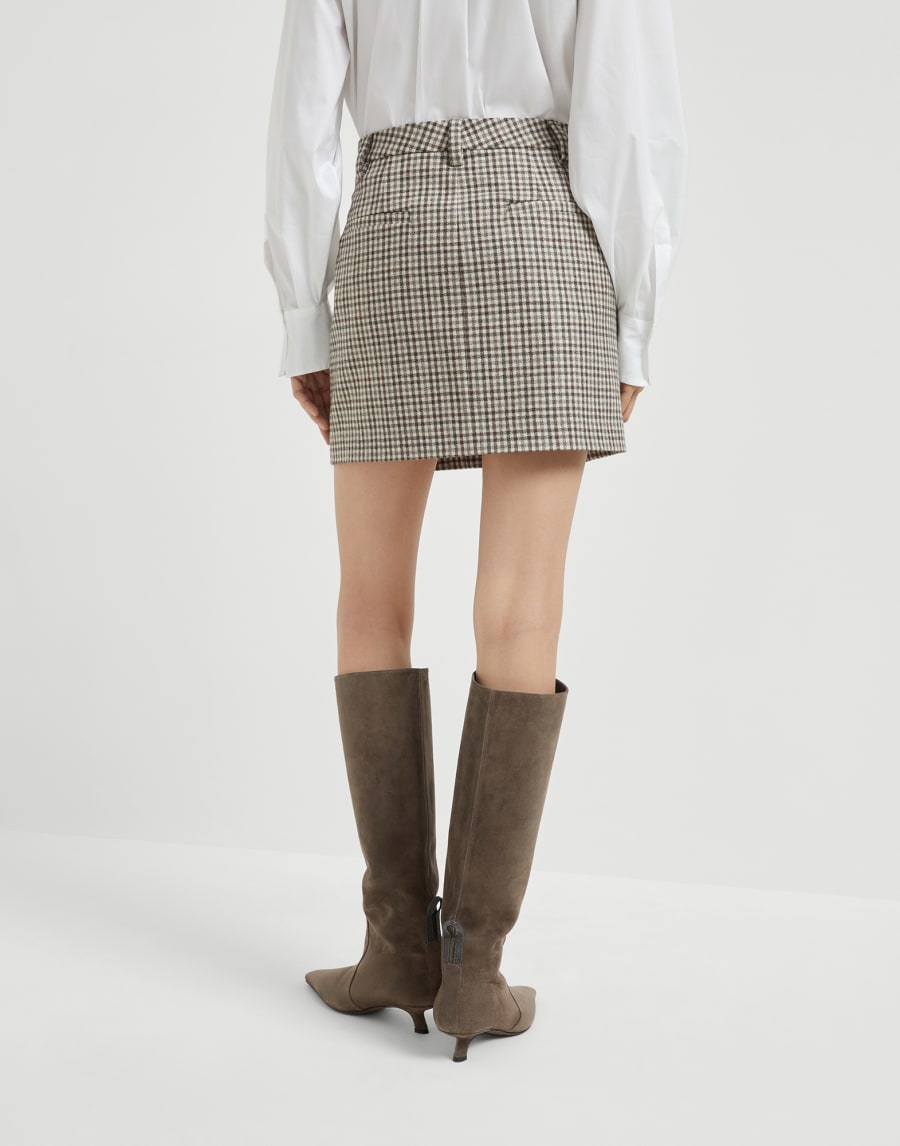 Checked flannel mini skirt Multicoloured Woman - Brunello Cucinelli