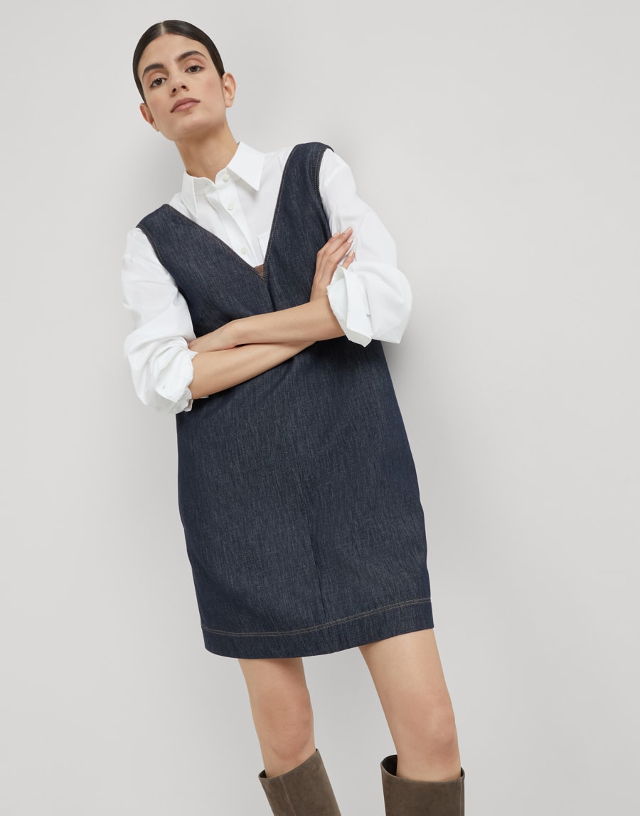 Mini dress Dark Denim Woman - Brunello Cucinelli