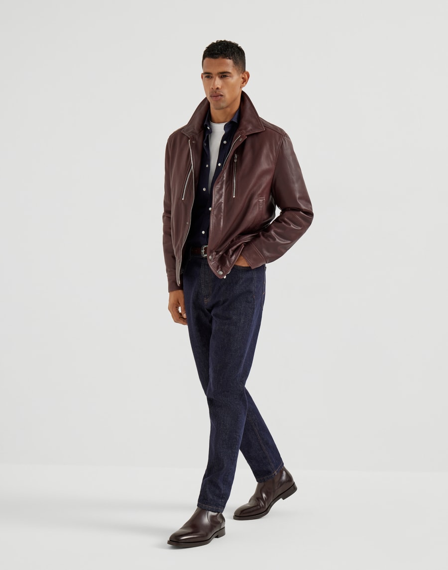 T-shirt with faux-layering White Man - Brunello Cucinelli