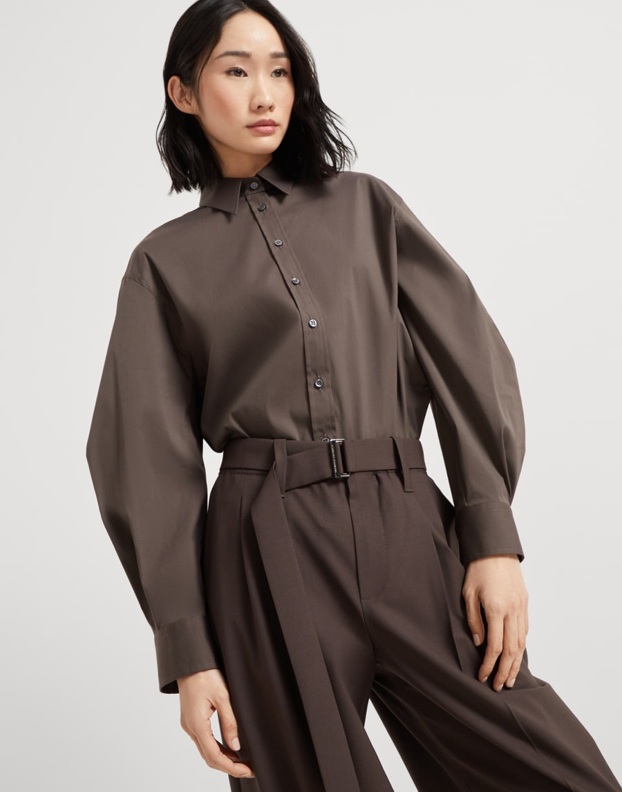 Sartorial Baggy trousers Cocoa Woman - Brunello Cucinelli