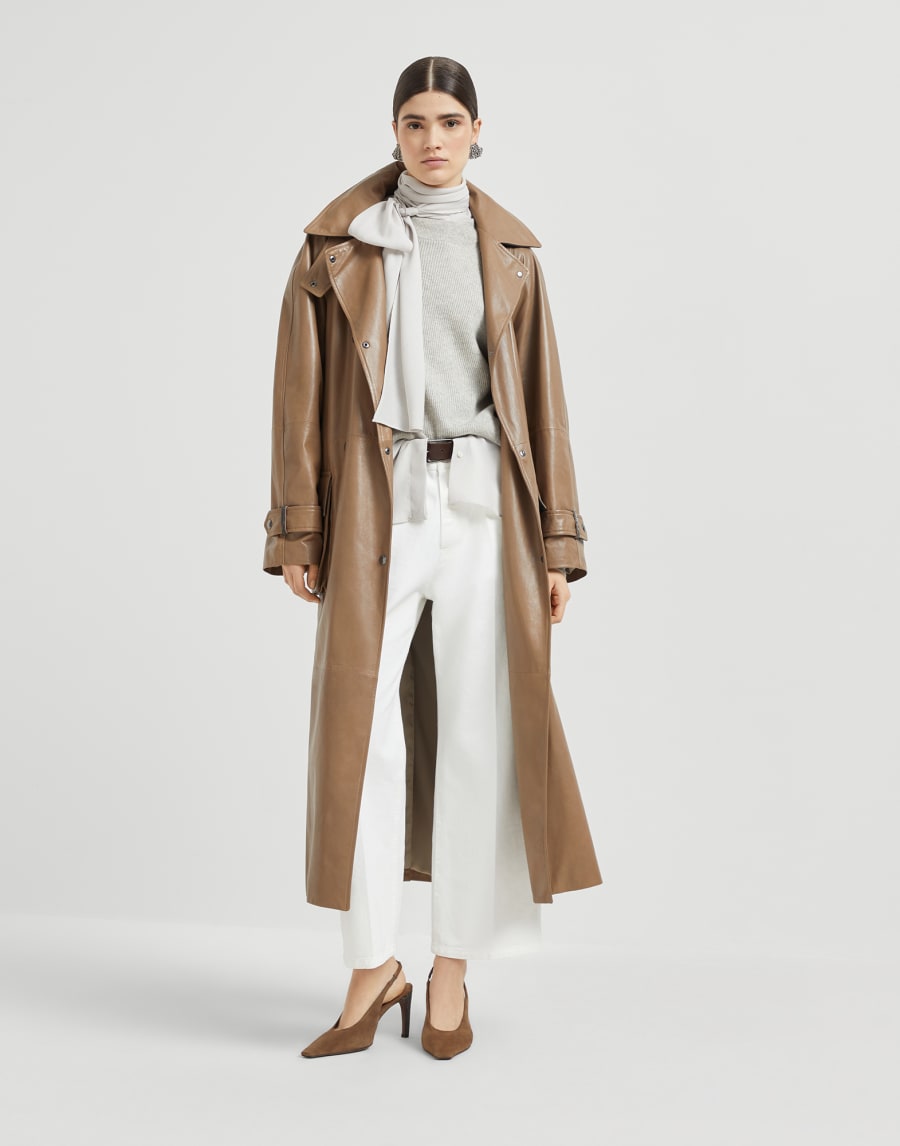 Cashmere sweater with blouse Grey Woman - Brunello Cucinelli