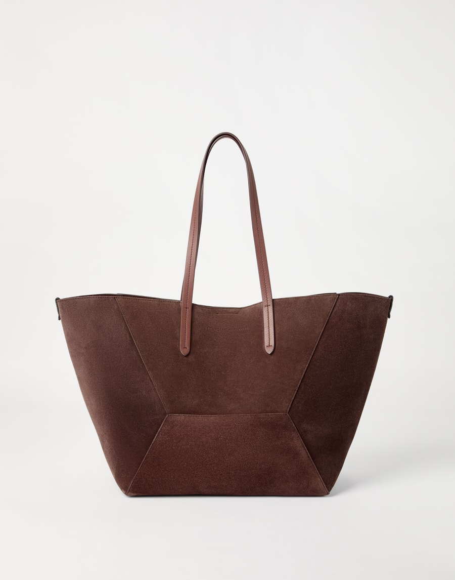 Suede BC Duo bag Burgundy Woman - Brunello Cucinelli