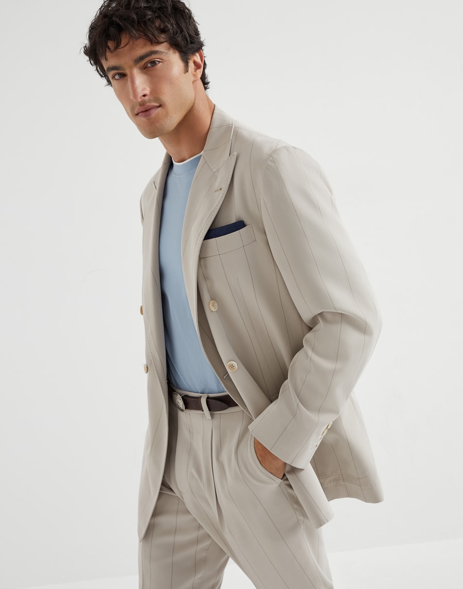 Twill blazer Ivory Man - Brunello Cucinelli