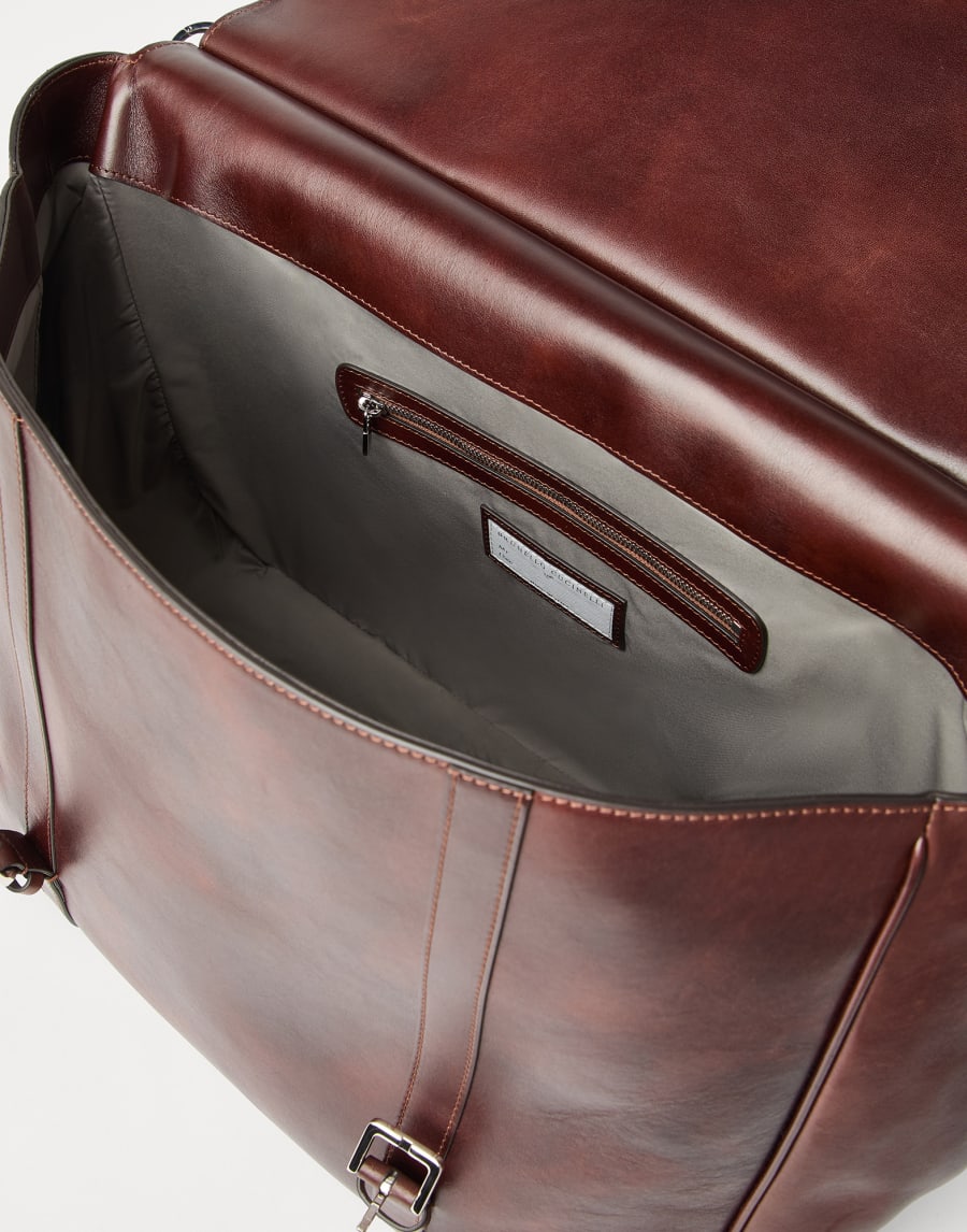 Calfskin briefcase Burgundy Man - Brunello Cucinelli