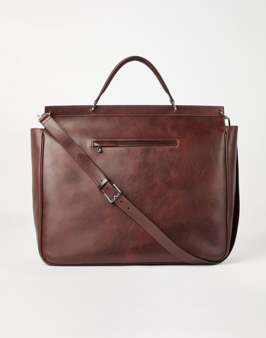 Calfskin briefcase Burgundy Man - Brunello Cucinelli