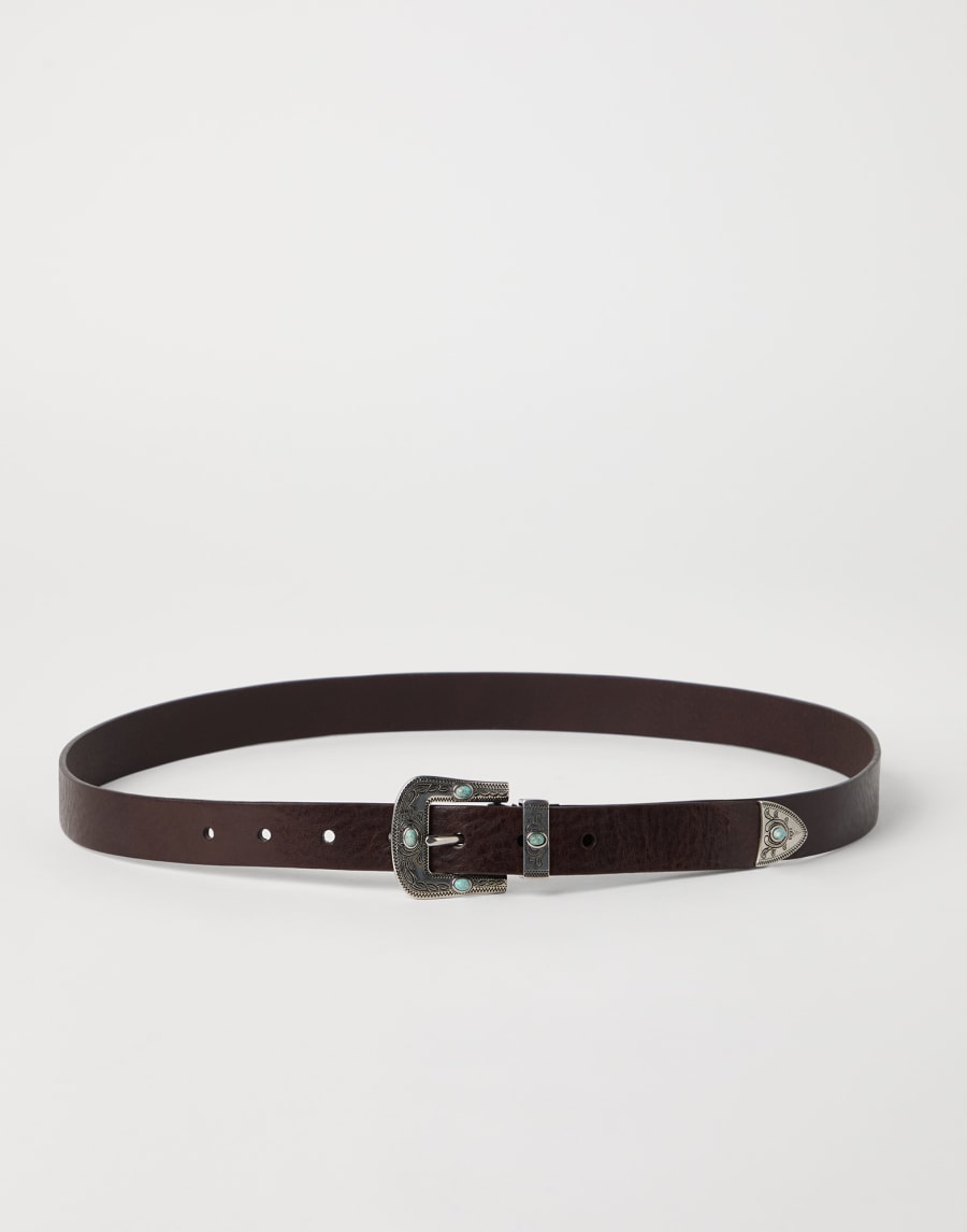 Calfskin belt Ebony Man - Brunello Cucinelli