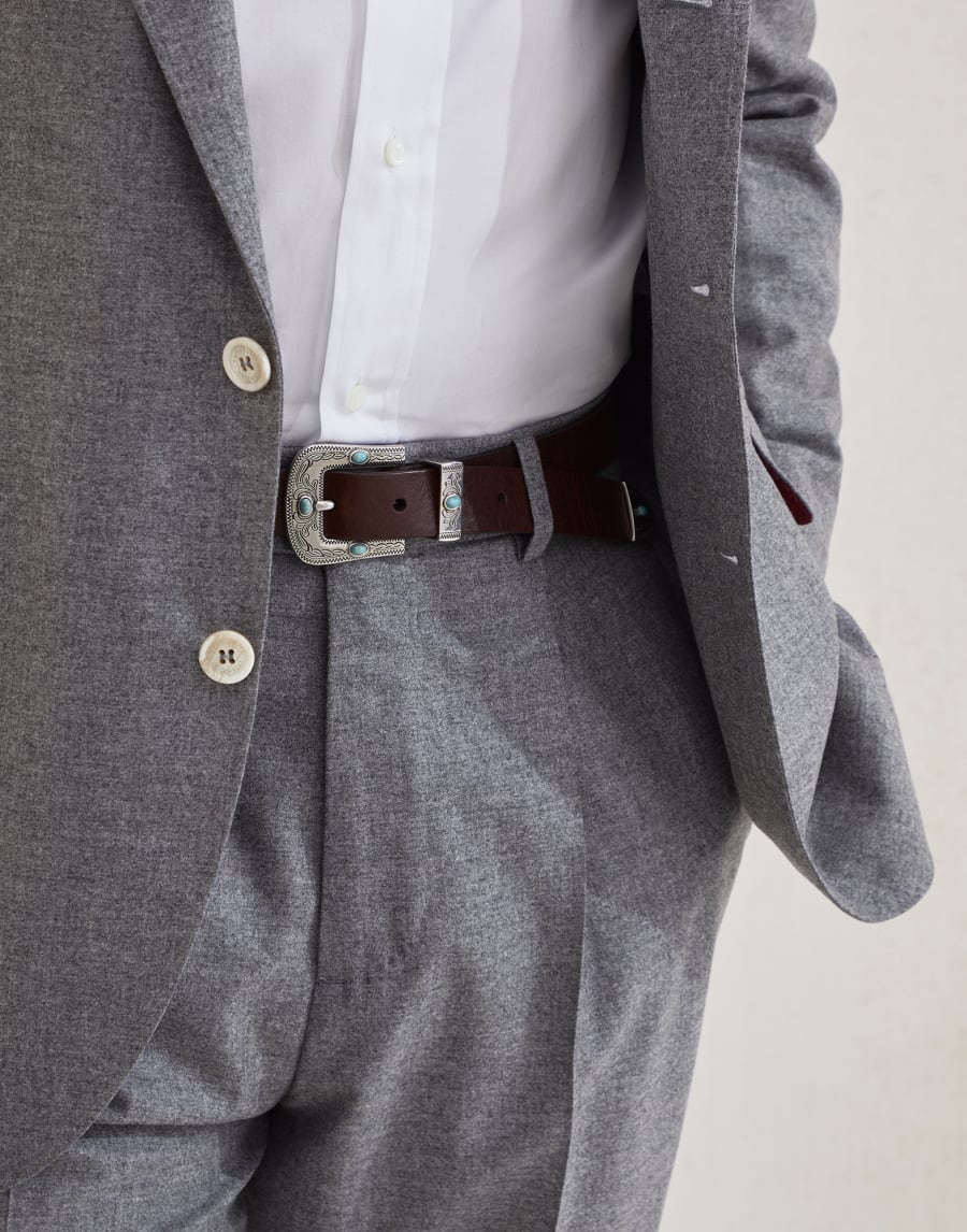 Calfskin belt Ebony Man - Brunello Cucinelli