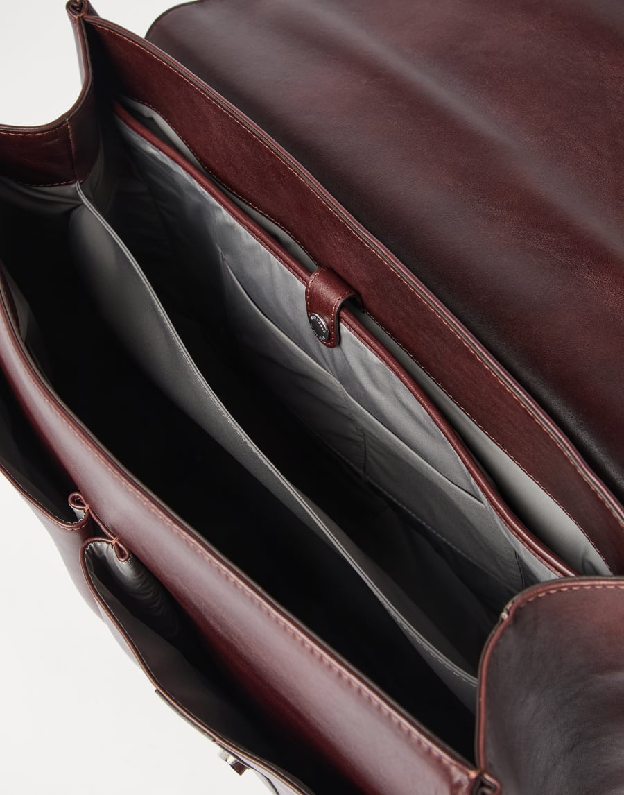 Calfskin briefcase Burgundy Man - Brunello Cucinelli
