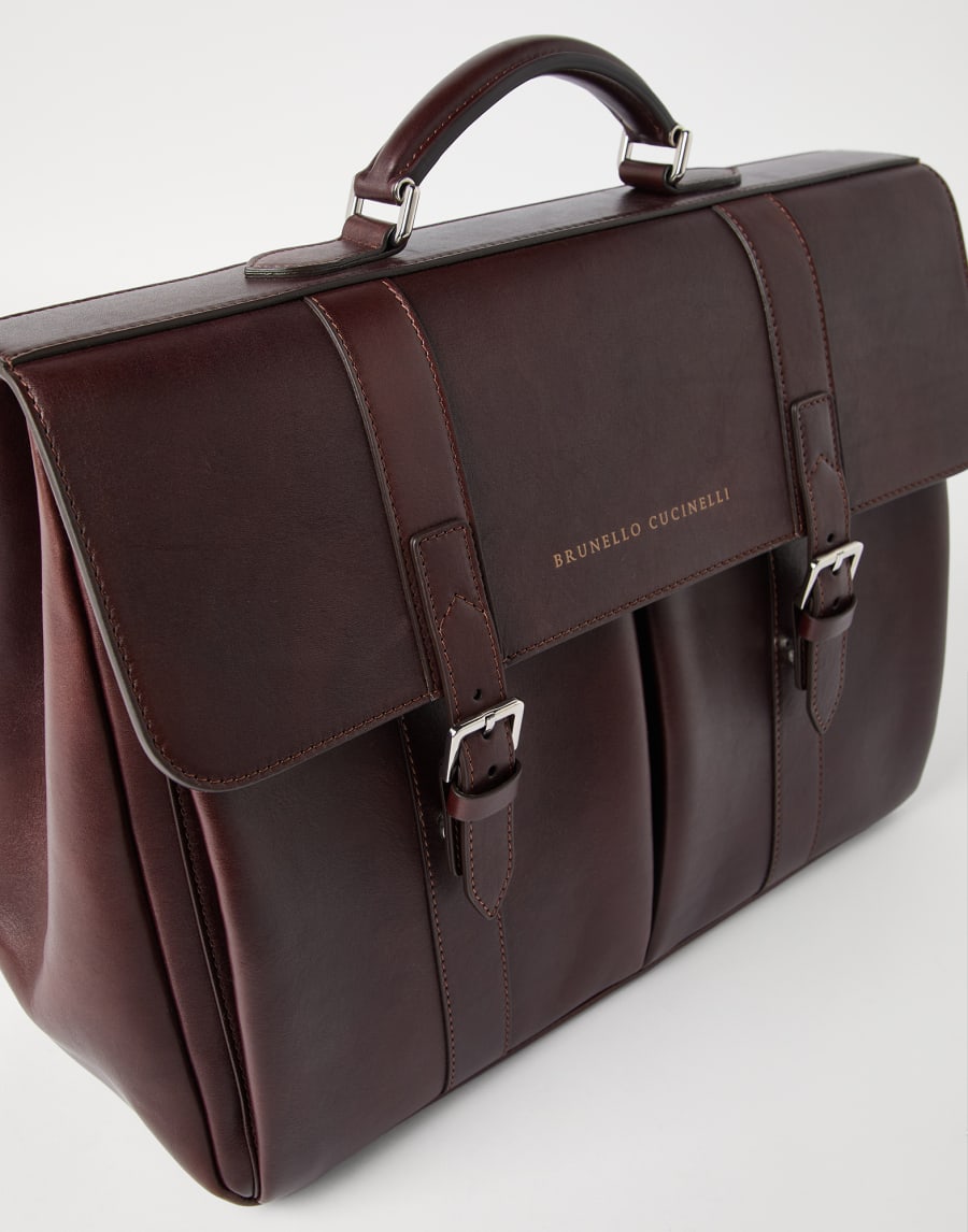 Calfskin briefcase Burgundy Man - Brunello Cucinelli