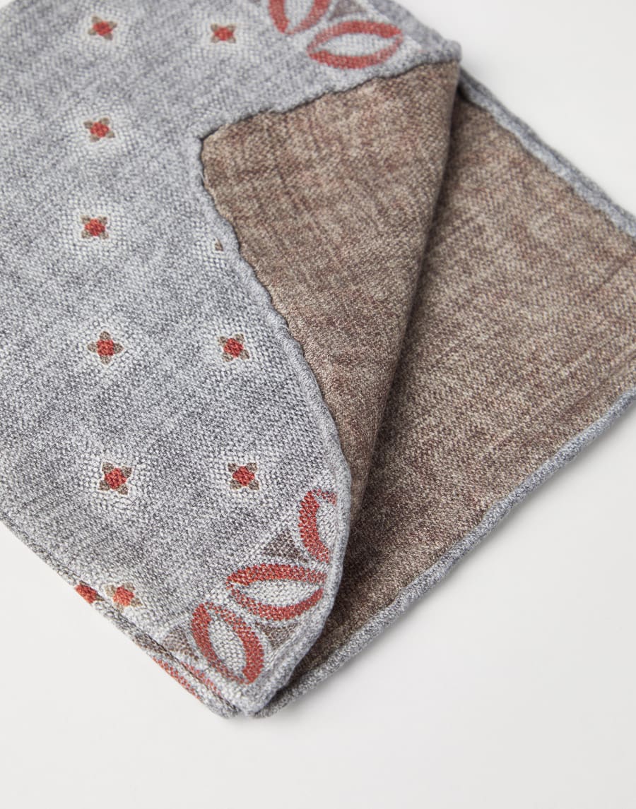 Silk pocket square Grey Man - Brunello Cucinelli