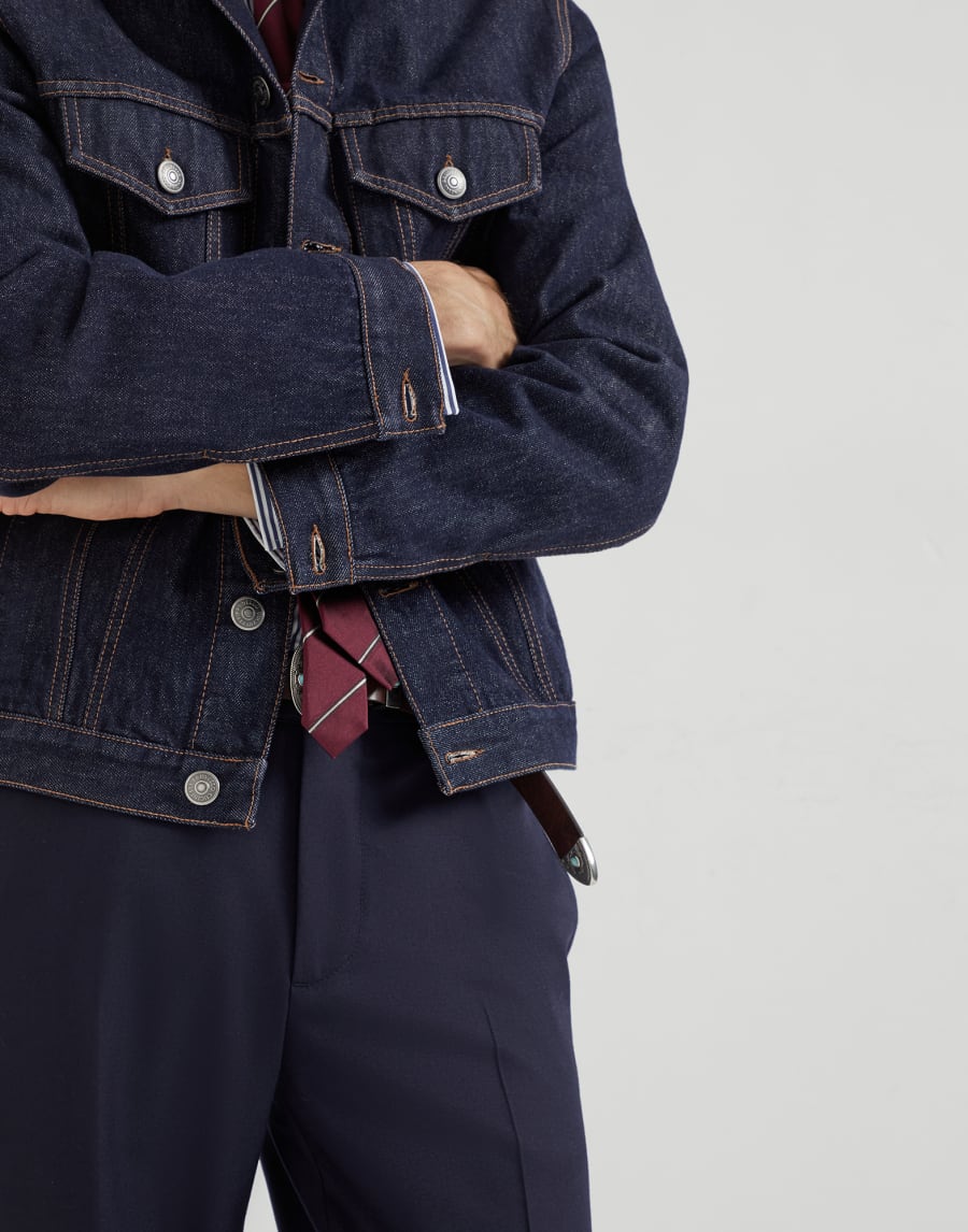 Italian fit trousers Avio Blue Man - Brunello Cucinelli