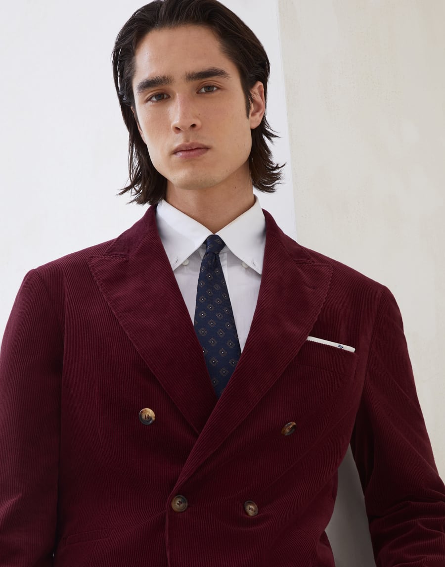 天鹅绒小西装套装 苋菜紫 男款 - Brunello Cucinelli