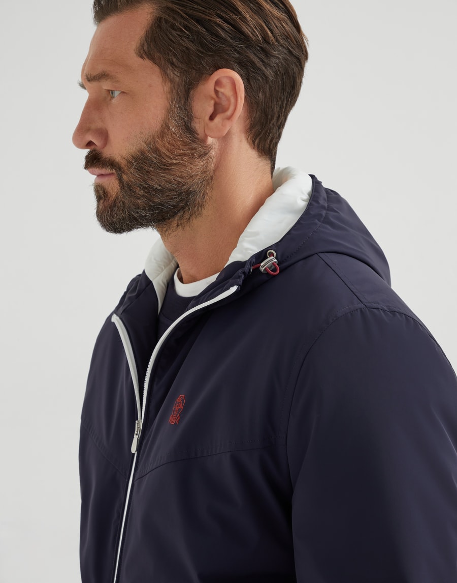 Outerwear with hood Navy Blue Man - Brunello Cucinelli