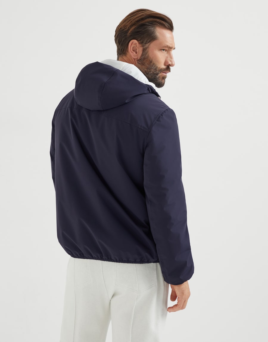 Outerwear with hood Navy Blue Man - Brunello Cucinelli