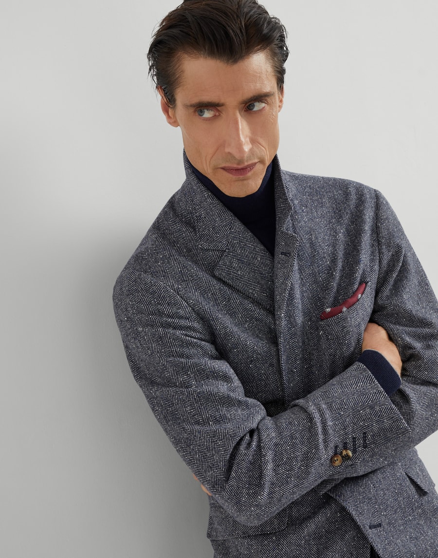 Turtleneck sweater Navy Blue Man - Brunello Cucinelli
