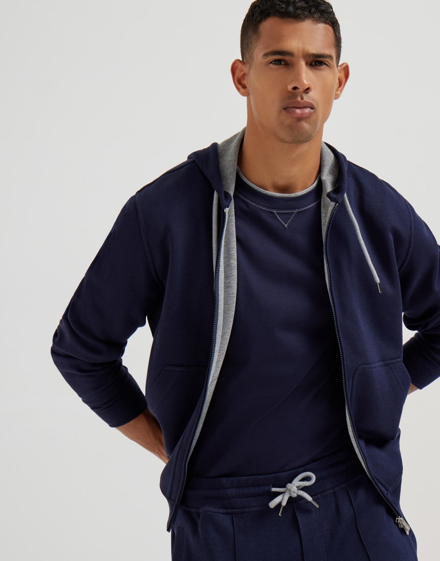 Camiseta con capas de imitación Cobalto Hombre - Brunello Cucinelli